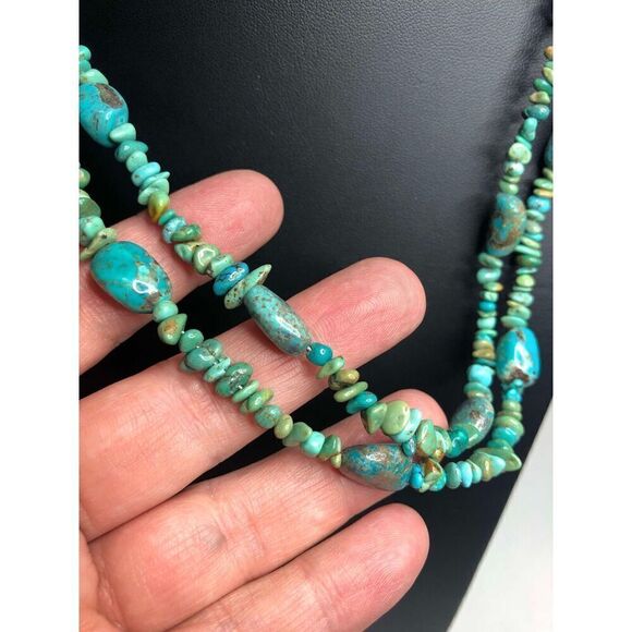 1261 Jay King Desert rose trading Turquoise nugget necklace 925 sterling 40" - Picture 2 of 3